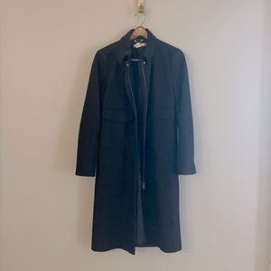 JCrew black wool long coat size M EUC